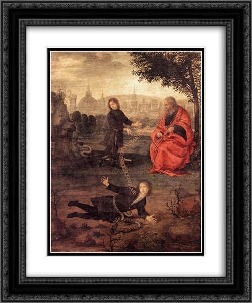 Allegory 20x24 Black Ornate Wood Framed Art Print Poster with Double Matting by Lippi, Filippino