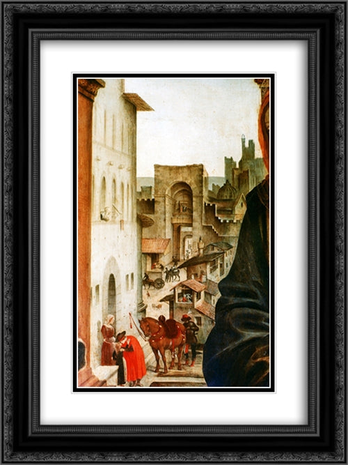 Madonna and Child [detail] 18x24 Black Ornate Wood Framed Art Print Poster with Double Matting by Lippi, Filippino