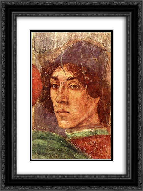 Self Portrait 18x24 Black Ornate Wood Framed Art Print Poster with Double Matting by Lippi, Filippino