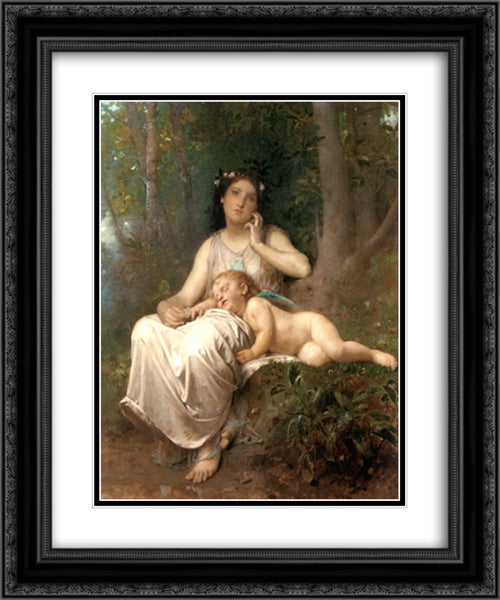 Love and Innocence 20x24 Black Ornate Wood Framed Art Print Poster with Double Matting by Perrault, Leon Bazile