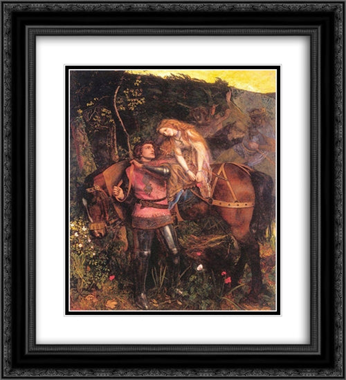 La Belle Dame Sans Merci 20x22 Black Ornate Wood Framed Art Print Poster with Double Matting by Hughes, Arthur