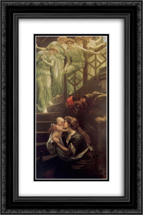 The Heavenly Stair 16x24 Black Ornate Wood Framed Art Print Poster with Double Matting by Hughes, Arthur