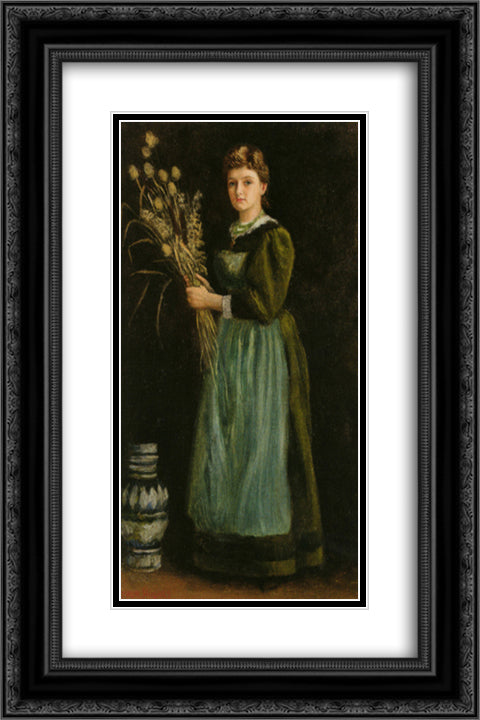 Lucy Hill 16x24 Black Ornate Wood Framed Art Print Poster with Double Matting by Hughes, Arthur