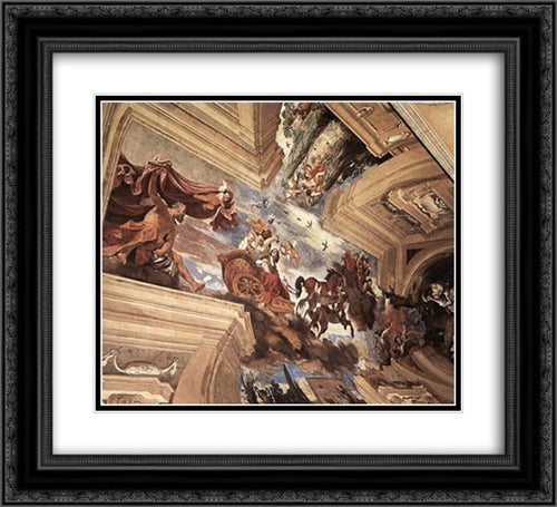 Aurora 22x20 Black Ornate Wood Framed Art Print Poster with Double Matting by Guercino