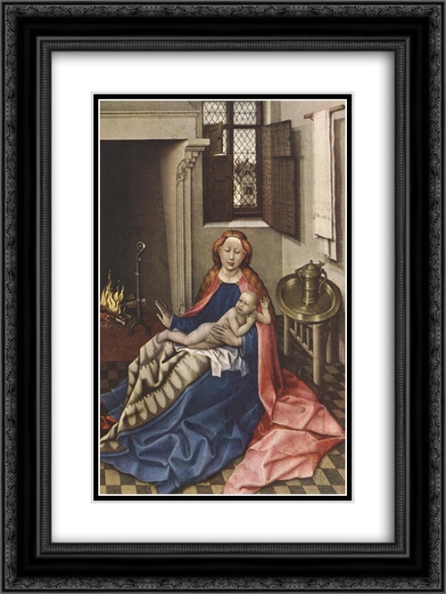 Madonna with the Child (altarpiece) 18x24 Black Ornate Wood Framed Art Print Poster with Double Matting by Campin, Robert