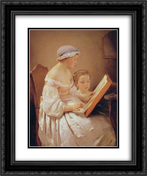 La grande soeur 20x24 Black Ornate Wood Framed Art Print Poster with Double Matting by Chaplin, Charles Joshua