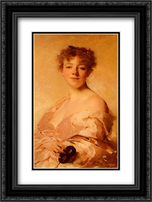 Ready For A Masked Ball 18x24 Black Ornate Wood Framed Art Print Poster with Double Matting by Chaplin, Charles Joshua