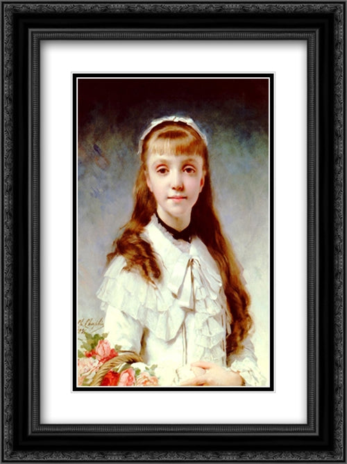 Sweet Innocence 18x24 Black Ornate Wood Framed Art Print Poster with Double Matting by Chaplin, Charles Joshua