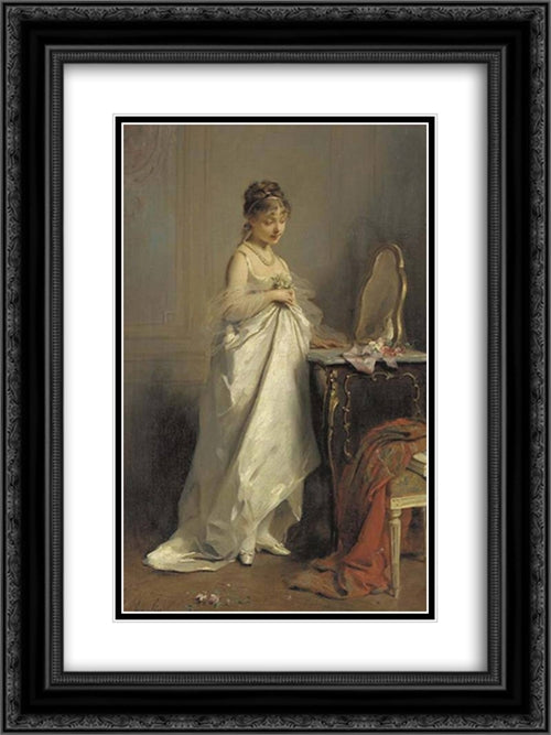 Reflection 18x24 Black Ornate Wood Framed Art Print Poster with Double Matting by Chaplin, Charles Joshua