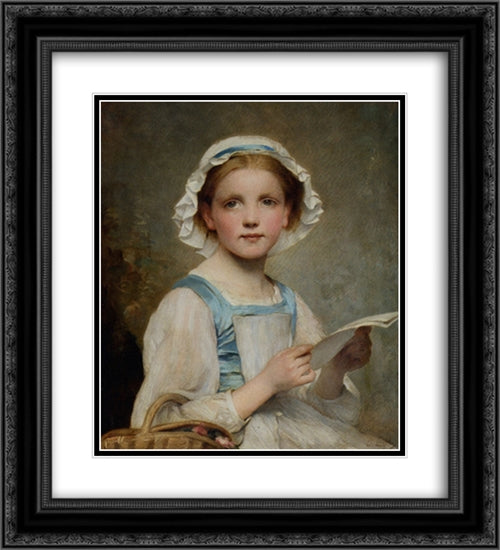 The Letter 20x22 Black Ornate Wood Framed Art Print Poster with Double Matting by Chaplin, Charles Joshua