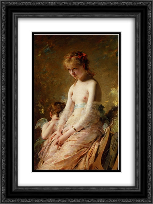 A Song Silenced 18x24 Black Ornate Wood Framed Art Print Poster with Double Matting by Chaplin, Charles Joshua