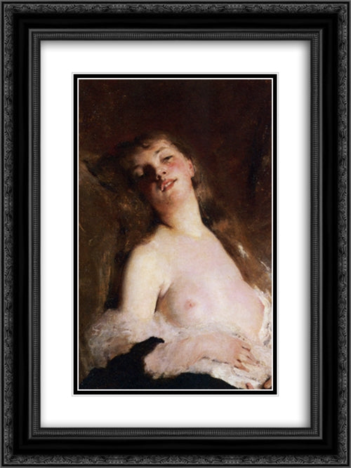 Reverie 18x24 Black Ornate Wood Framed Art Print Poster with Double Matting by Chaplin, Charles Joshua