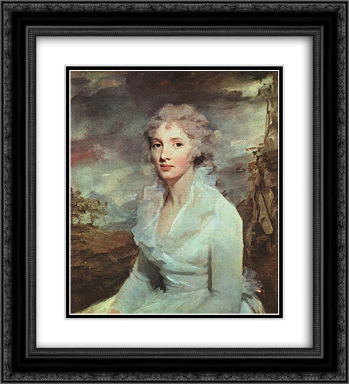 Miss Eleanor Urquhart 20x22 Black Ornate Wood Framed Art Print Poster with Double Matting by Raeburn, Henry