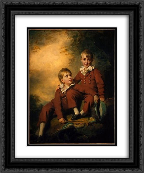 The Binning Children 20x24 Black Ornate Wood Framed Art Print Poster with Double Matting by Raeburn, Henry