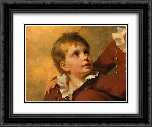 The Binning Children [detail #2] 24x20 Black Ornate Wood Framed Art Print Poster with Double Matting by Raeburn, Henry