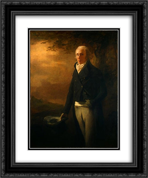 David Anderson 20x24 Black Ornate Wood Framed Art Print Poster with Double Matting by Raeburn, Henry