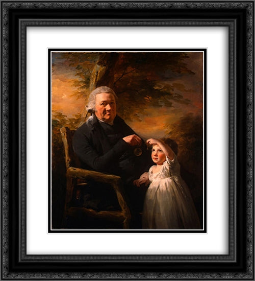 John Tait and His Grandson 20x22 Black Ornate Wood Framed Art Print Poster with Double Matting by Raeburn, Henry