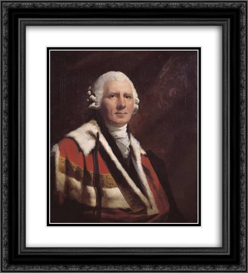 The 1st Viscount Melville 20x22 Black Ornate Wood Framed Art Print Poster with Double Matting by Raeburn, Henry