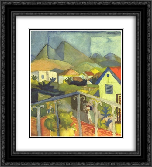 St. Germain near Tunis 20x22 Black Ornate Wood Framed Art Print Poster with Double Matting by Macke, August