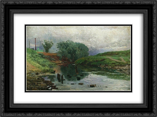 Landscape 24x18 Black Ornate Wood Framed Art Print Poster with Double Matting by Makovsky, Konstantin