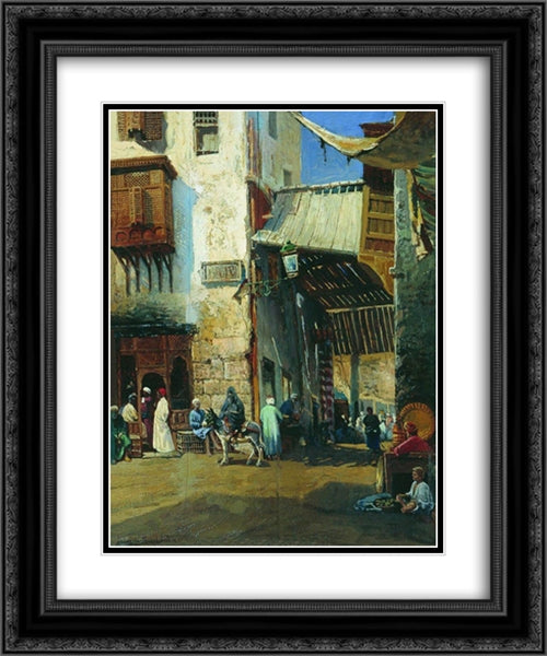 Cairo 20x24 Black Ornate Wood Framed Art Print Poster with Double Matting by Makovsky, Konstantin