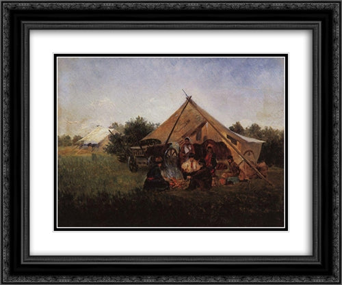 Genre Scene 24x20 Black Ornate Wood Framed Art Print Poster with Double Matting by Makovsky, Konstantin