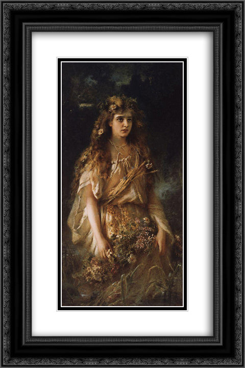 Portrait 16x24 Black Ornate Wood Framed Art Print Poster with Double Matting by Makovsky, Konstantin