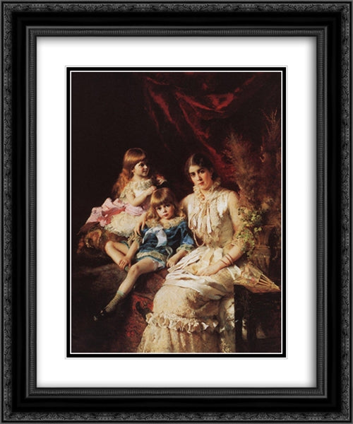 Portrait 20x24 Black Ornate Wood Framed Art Print Poster with Double Matting by Makovsky, Konstantin