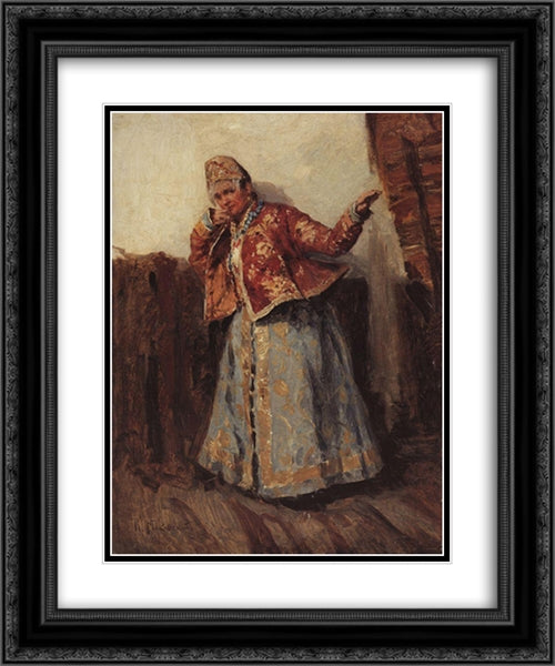 Portrait 20x24 Black Ornate Wood Framed Art Print Poster with Double Matting by Makovsky, Konstantin