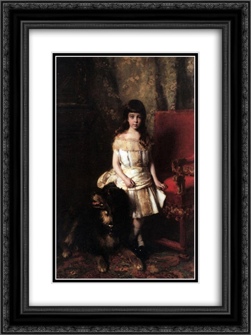 Portrait 18x24 Black Ornate Wood Framed Art Print Poster with Double Matting by Makovsky, Konstantin