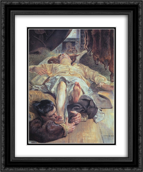 Death of Ellenai 20x24 Black Ornate Wood Framed Art Print Poster with Double Matting by Malczewski, Jacek