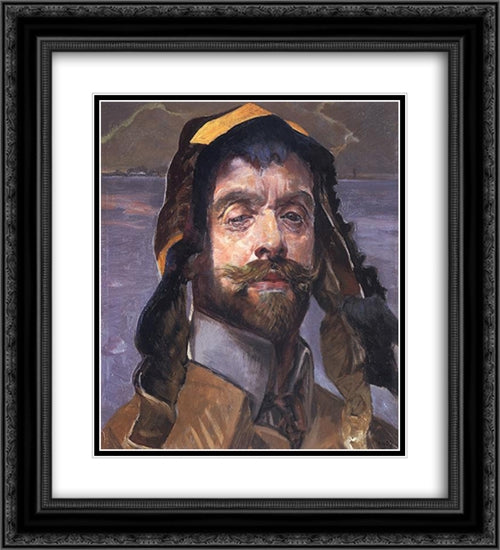 Self-Portrait 20x22 Black Ornate Wood Framed Art Print Poster with Double Matting by Malczewski, Jacek