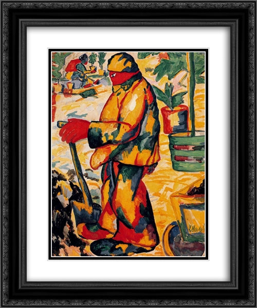 Gardener 20x24 Black Ornate Wood Framed Art Print Poster with Double Matting by Malevich, Kazimir