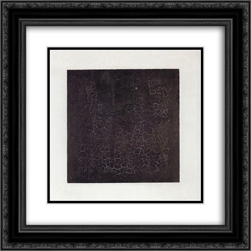 Black Square 20x20 Black Ornate Wood Framed Art Print Poster with Double Matting by Malevich, Kazimir