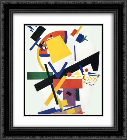 Suprematism 20x22 Black Ornate Wood Framed Art Print Poster with Double Matting by Malevich, Kazimir