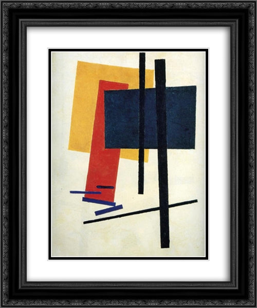 Suprematism 20x24 Black Ornate Wood Framed Art Print Poster with Double Matting by Malevich, Kazimir