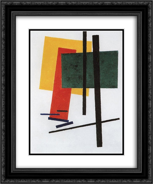 Suprematism 20x24 Black Ornate Wood Framed Art Print Poster with Double Matting by Malevich, Kazimir