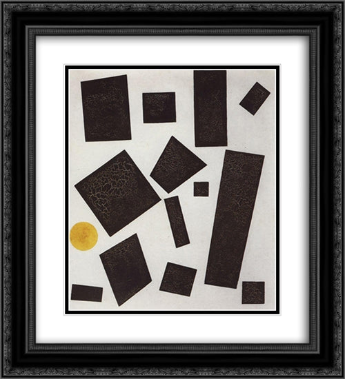 Suprematism 20x22 Black Ornate Wood Framed Art Print Poster with Double Matting by Malevich, Kazimir
