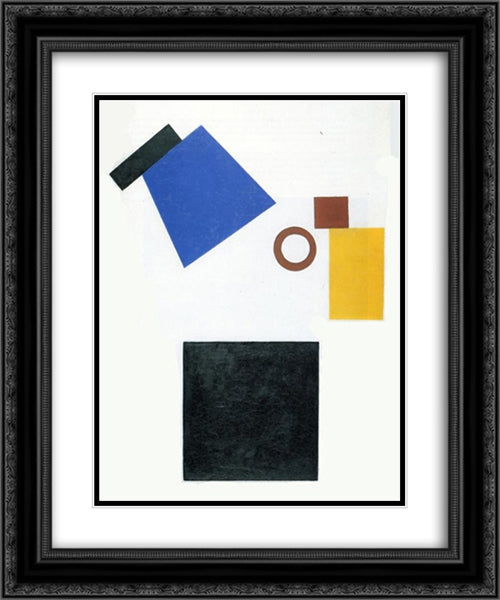 Suprematism. Two Dimensional Self Portrait 20x24 Black Ornate Wood Framed Art Print Poster with Double Matting by Malevich, Kazimir