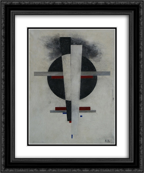 Suprematism 20x24 Black Ornate Wood Framed Art Print Poster with Double Matting by Malevich, Kazimir