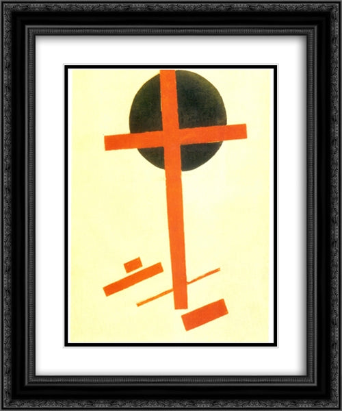 Suprematism 20x24 Black Ornate Wood Framed Art Print Poster with Double Matting by Malevich, Kazimir