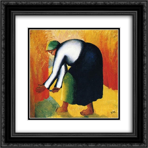 Reaper 20x20 Black Ornate Wood Framed Art Print Poster with Double Matting by Malevich, Kazimir