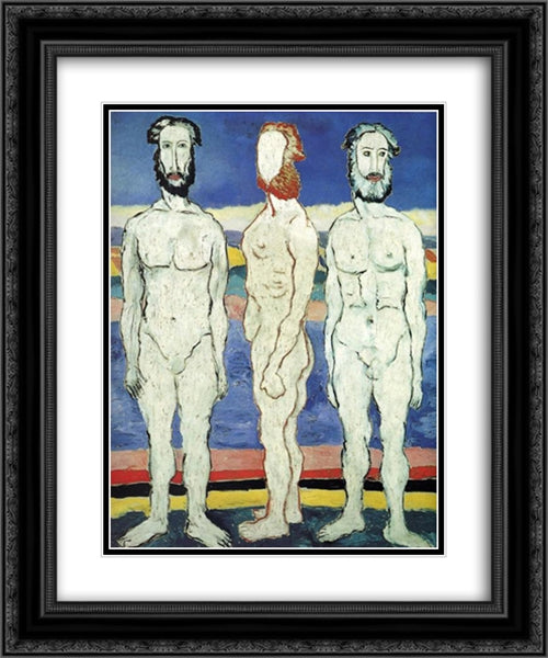 Bathers 20x24 Black Ornate Wood Framed Art Print Poster with Double Matting by Malevich, Kazimir