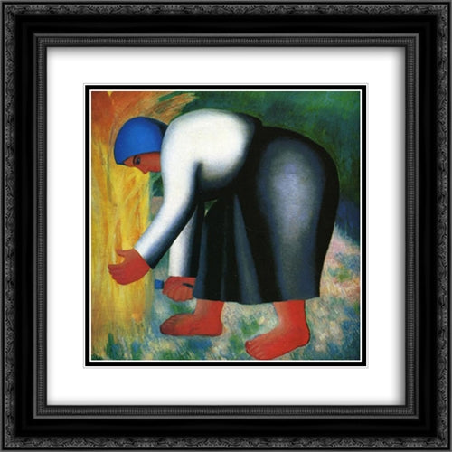 Reaper 20x20 Black Ornate Wood Framed Art Print Poster with Double Matting by Malevich, Kazimir