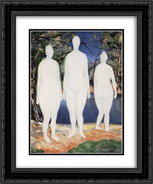 Bathers 20x24 Black Ornate Wood Framed Art Print Poster with Double Matting by Malevich, Kazimir