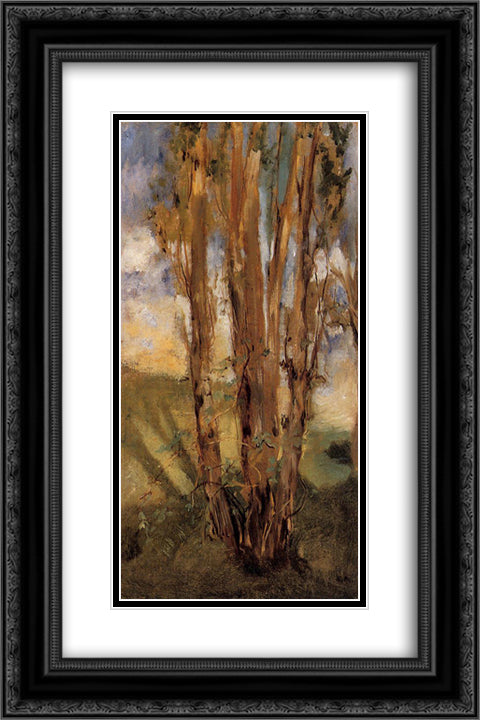 Study of trees 16x24 Black Ornate Wood Framed Art Print Poster with Double Matting by Manet, Edouard