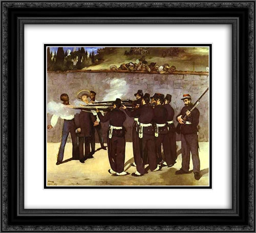 The Execution of the Emperor Maximilian of Mexico 22x20 Black Ornate Wood Framed Art Print Poster with Double Matting by Manet, Edouard