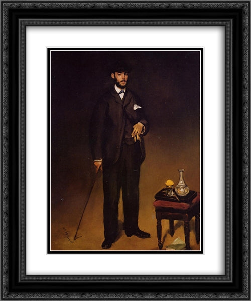 Theodore Duret 20x24 Black Ornate Wood Framed Art Print Poster with Double Matting by Manet, Edouard