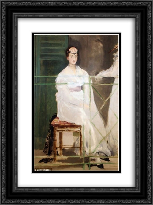 Portrait of Mademoiselle Claus 18x24 Black Ornate Wood Framed Art Print Poster with Double Matting by Manet, Edouard