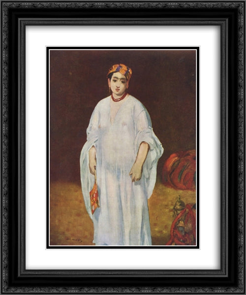 Young Woman in Oriental Garb 20x24 Black Ornate Wood Framed Art Print Poster with Double Matting by Manet, Edouard